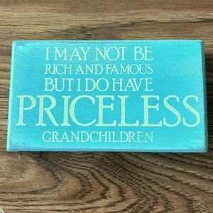 Primitives by Kathy - Grandchildren are priceless block sign